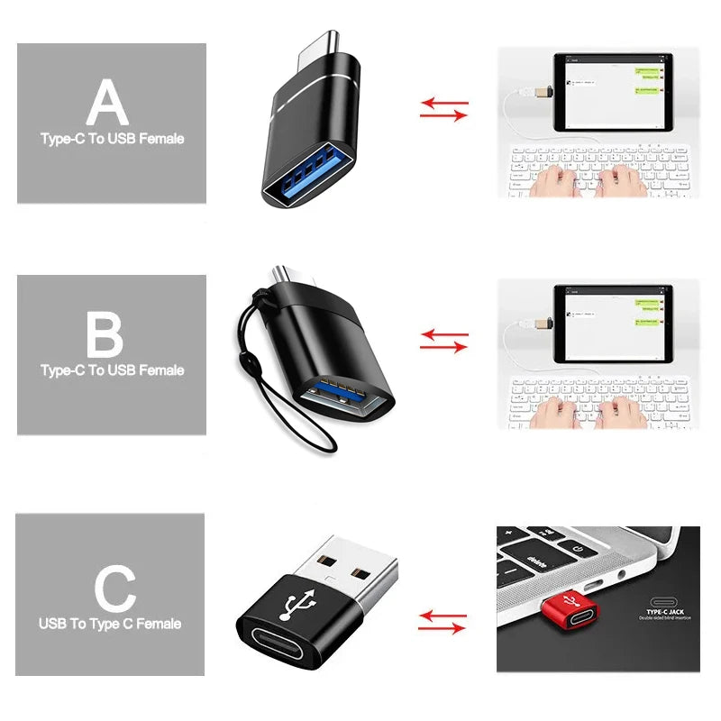 USB-C to USB 3.0 OTG Adapter | Type-C Male to USB-A Female USB-C OTG Adapter PRIMED