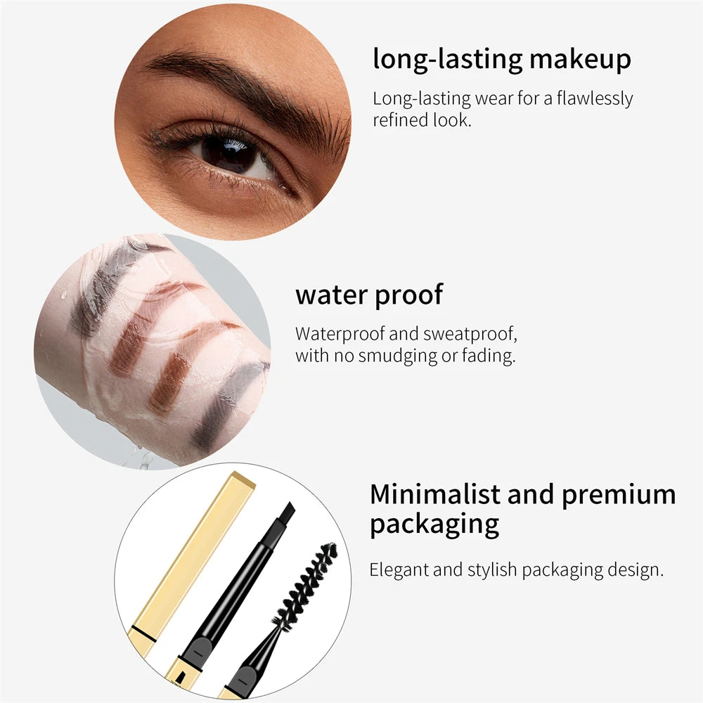 Ultra Fine Triangle Eyebrow Pencil – Waterproof Double Ended Eyebrow Pencil PRIMED