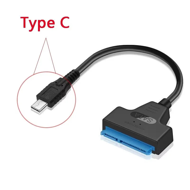 USB 3.0 to SATA Adapter Cable for 2.5" HDD & SSD | 5Gbps SATA USB Adapter PRIMED Type-C 22cm