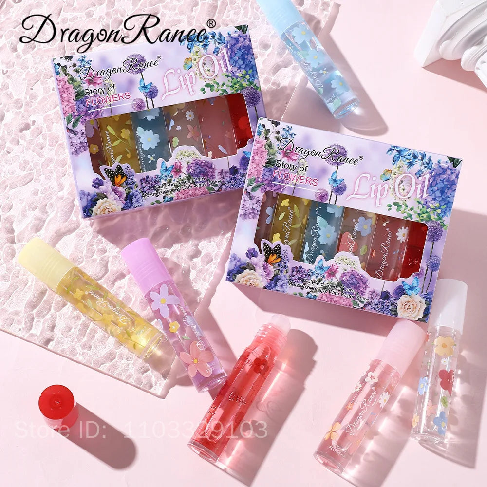 6-Pack Fruit Roll-On Lip Balm & Clear Lip Oil Gloss Set Lip Oil Gloss Set PRIMED