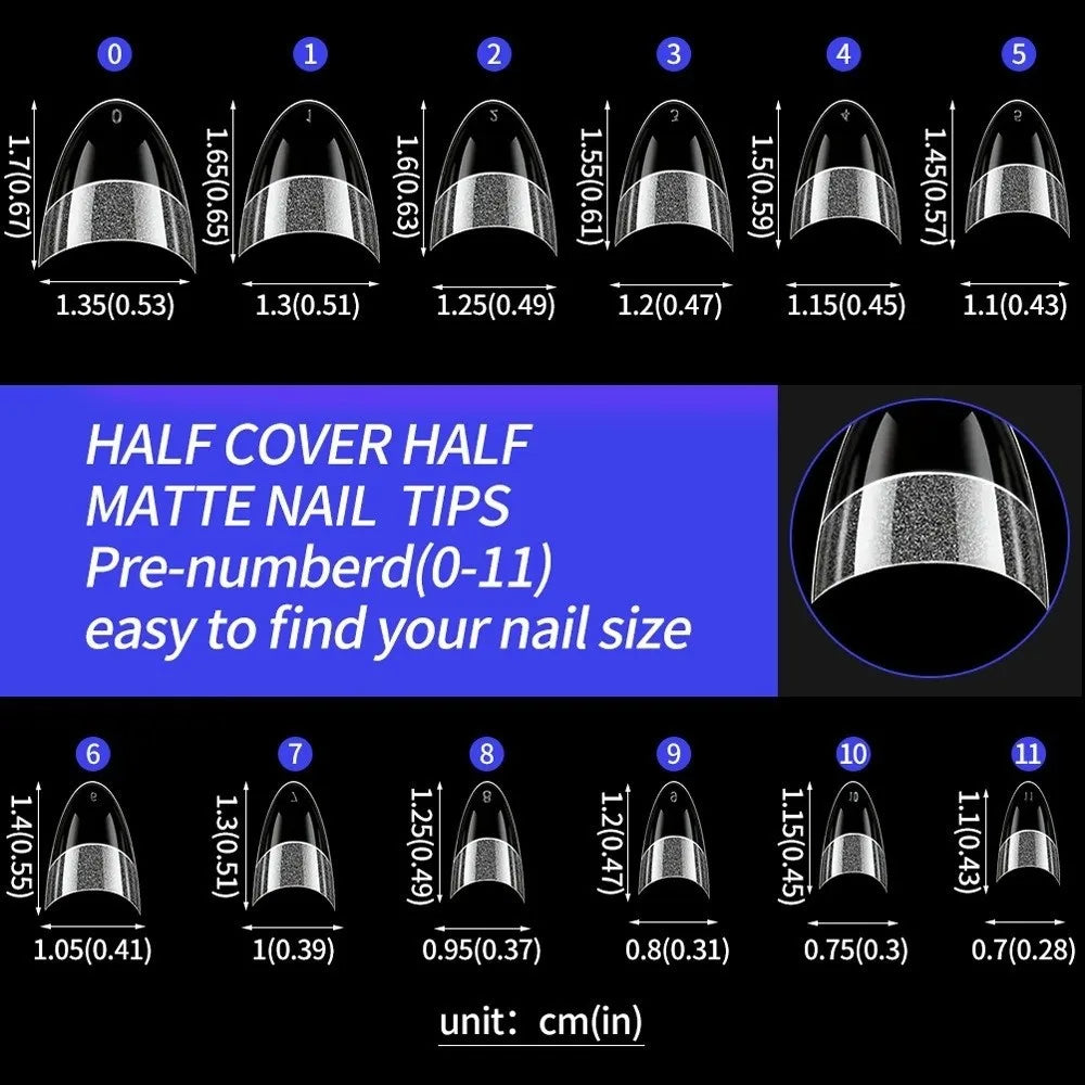 Half Matte Press On Nails Extra Short False Tips 120/240pcs