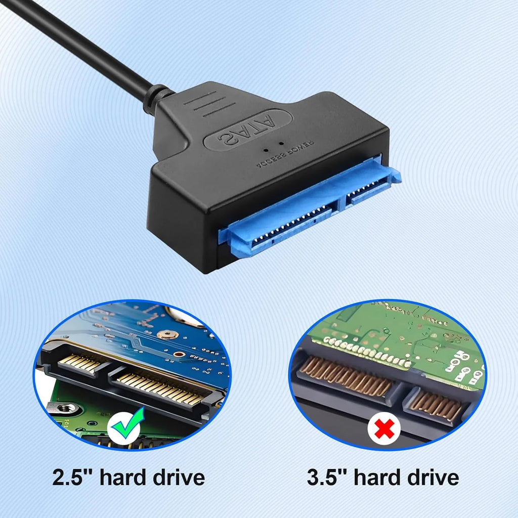 USB 3.0 to SATA Adapter Cable for 2.5" HDD & SSD | 5Gbps SATA USB Adapter PRIMED