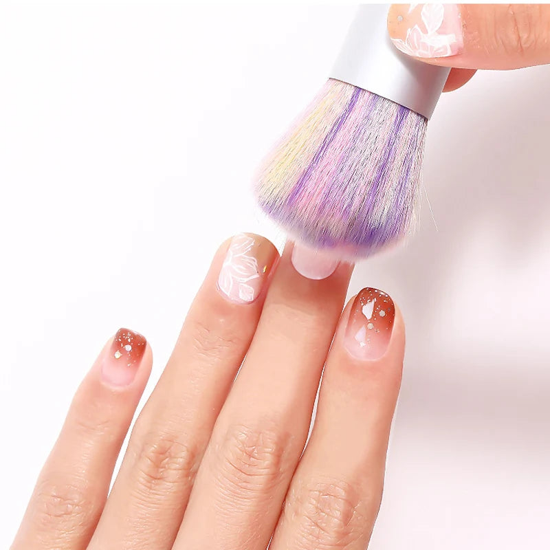 Rainbow Nail Dust Brush – Soft Bristle Acrylic & UV Cleaner