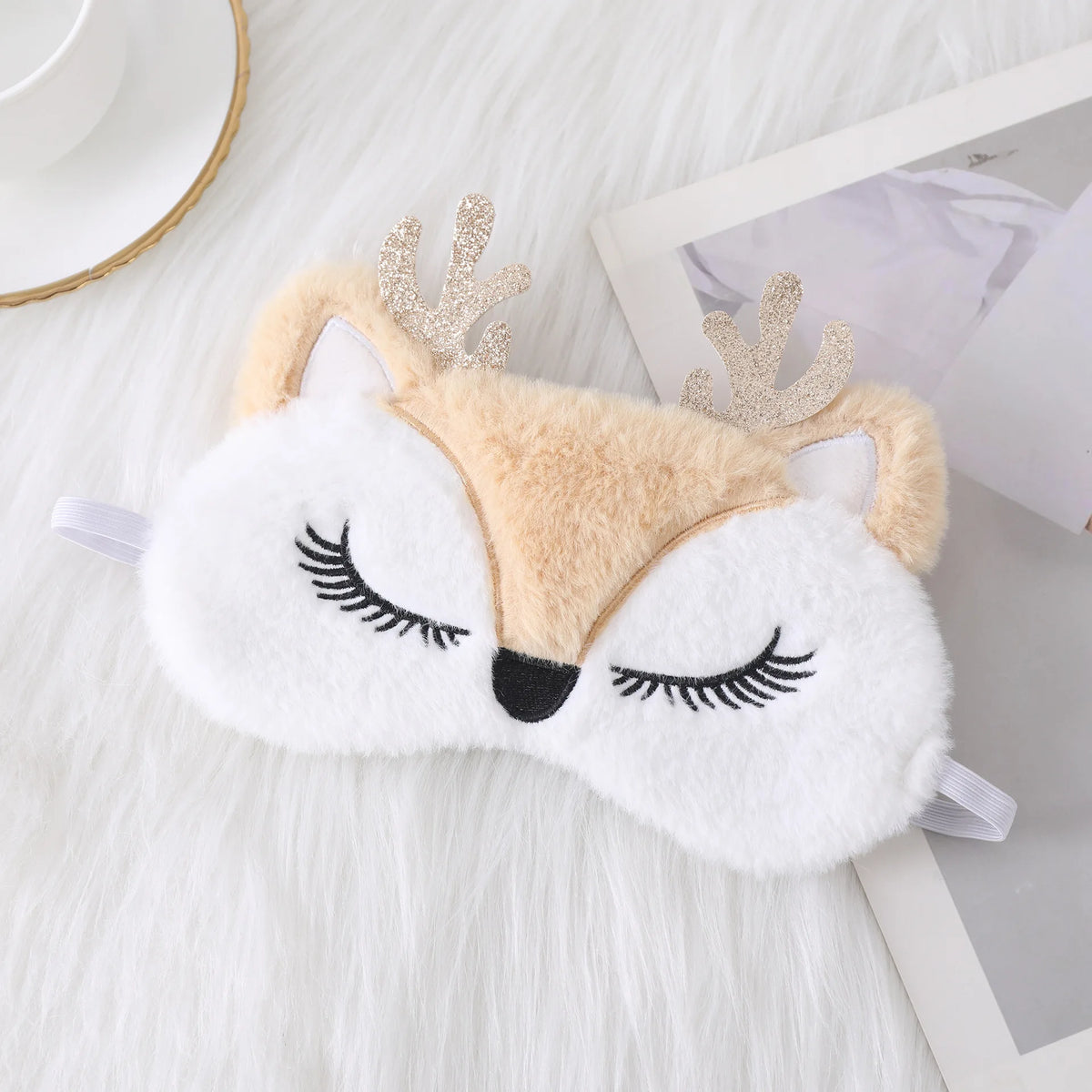 Unicorn Plush Sleep Mask – Soft Blackout Eye Cover for Girls