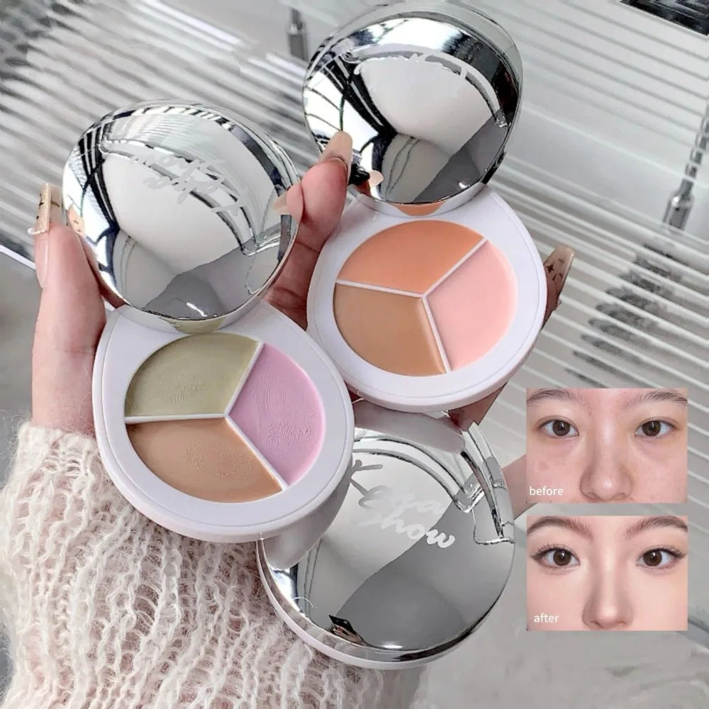 3-Color Concealer Palette – High Coverage Contour & Foundation