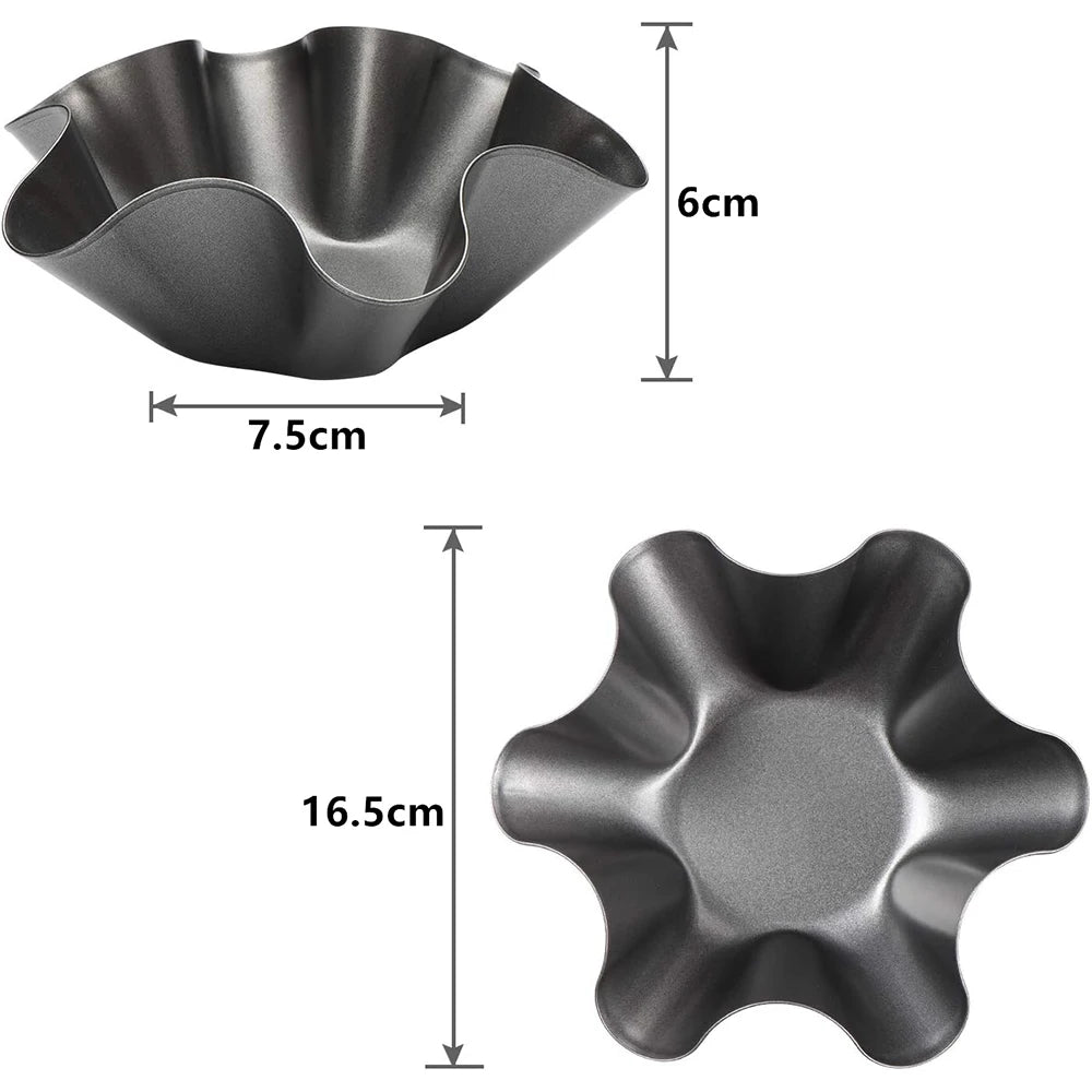 LMETJMA Carbon Steel Nonstick Tortilla Bowl Maker Pan Set Tortilla Bowl Pan Set PRIMED