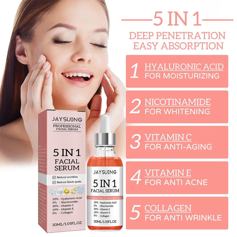 5-in-1 Vitamin C Face Serum – Niacinamide & Hyaluronic Acid