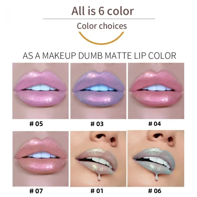 Handaiyan Mermaid Glitter Lip Gloss – 6 Shimmer Shades Glitter Lip Gloss PRIMED