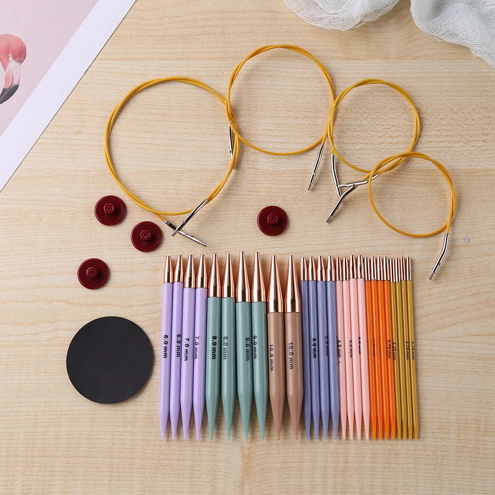 13-Pair Circular Knitting Needles & Crochet Hook Set with Case Knitting Needle Set PRIMED