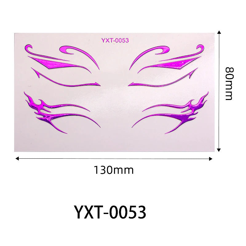Purple Red Metallic Eye Makeup Stickers | Temporary Tattoo
