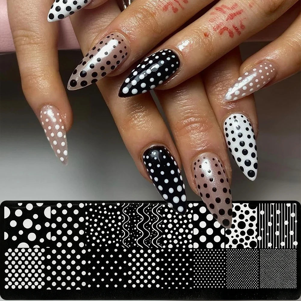 MAFANAILS Nail Stamping Plate – Waves, Stars & Stripes Nail Stamping Plate PRIMED