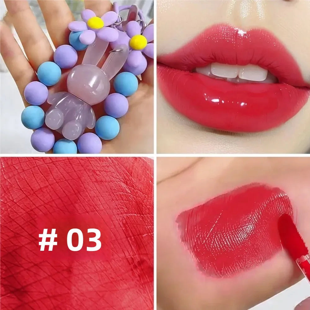 SAM SUGAR Rabbit Keychain Lip Gloss – Mirror Glaze & Moisturizing