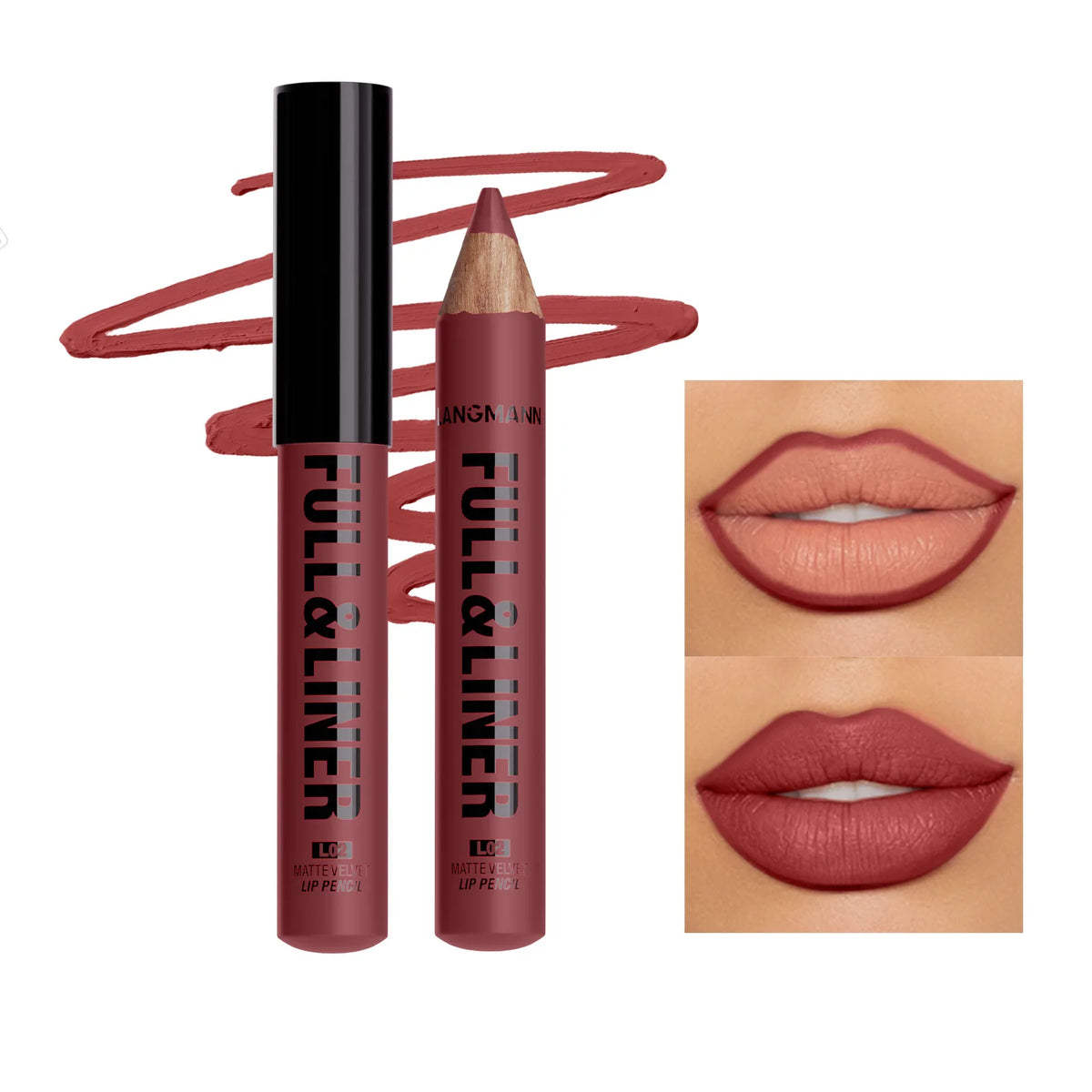 Wooden Matte Lip Liner Pencil – 12 Velvet Nude Shades