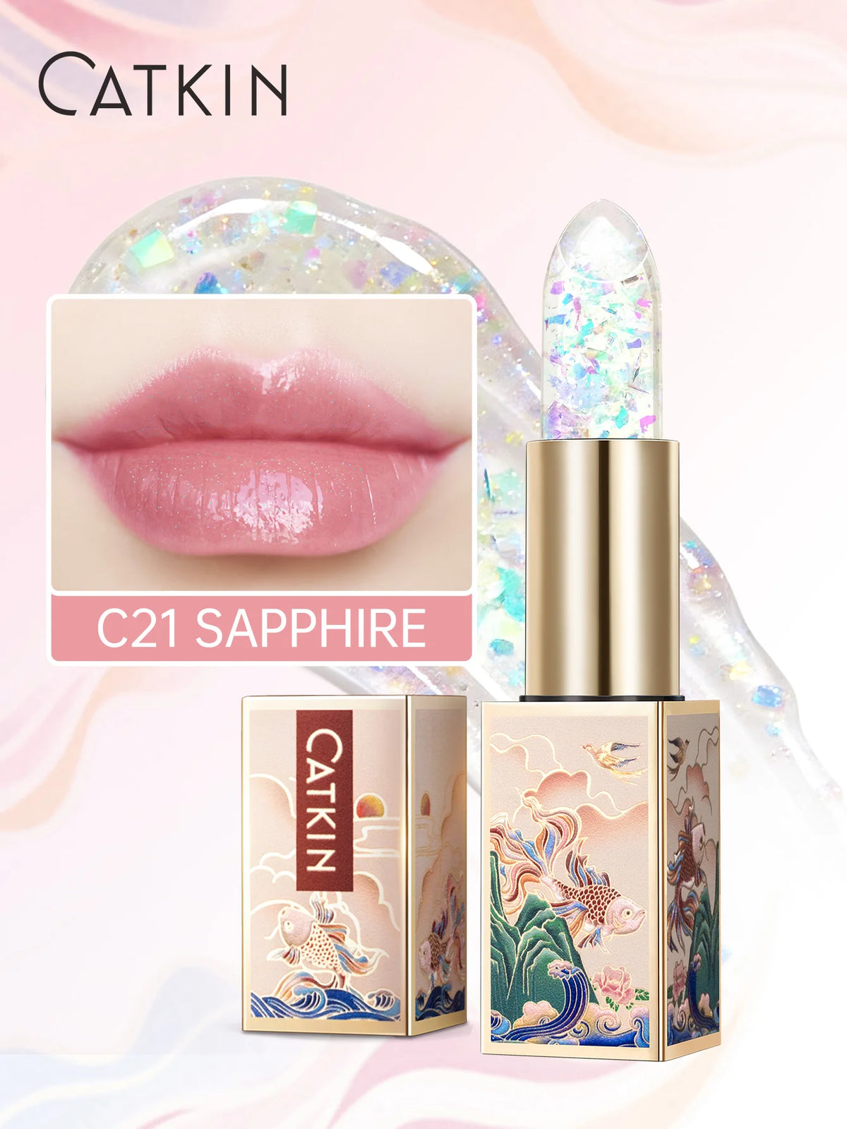 CATKIN Colored Lip Balm – Moisturizing & pH-Activated Glow Colored Lip Balm PRIMED C21 SAPPHIRE