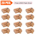 20-Pack Wooden USB Flash Drive 128GB | Custom Logo Bulk Gift USB Flash Drive PRIMED 4GB Carbonized with box