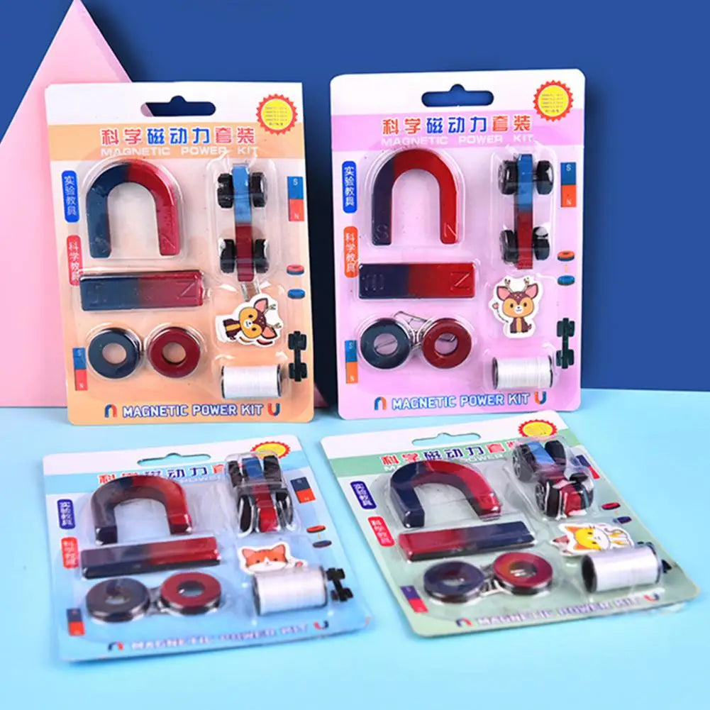 Kids Physics Magnet Experiment Toy Kit – Bar, Ring & U-Magnet Educational Science Kit PRIMED