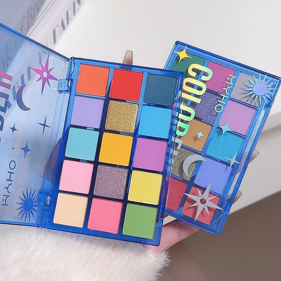 Rainbow 15-Color Eyeshadow Palette – Glitter, Shimmer & Matte Eyeshadow Palette PRIMED