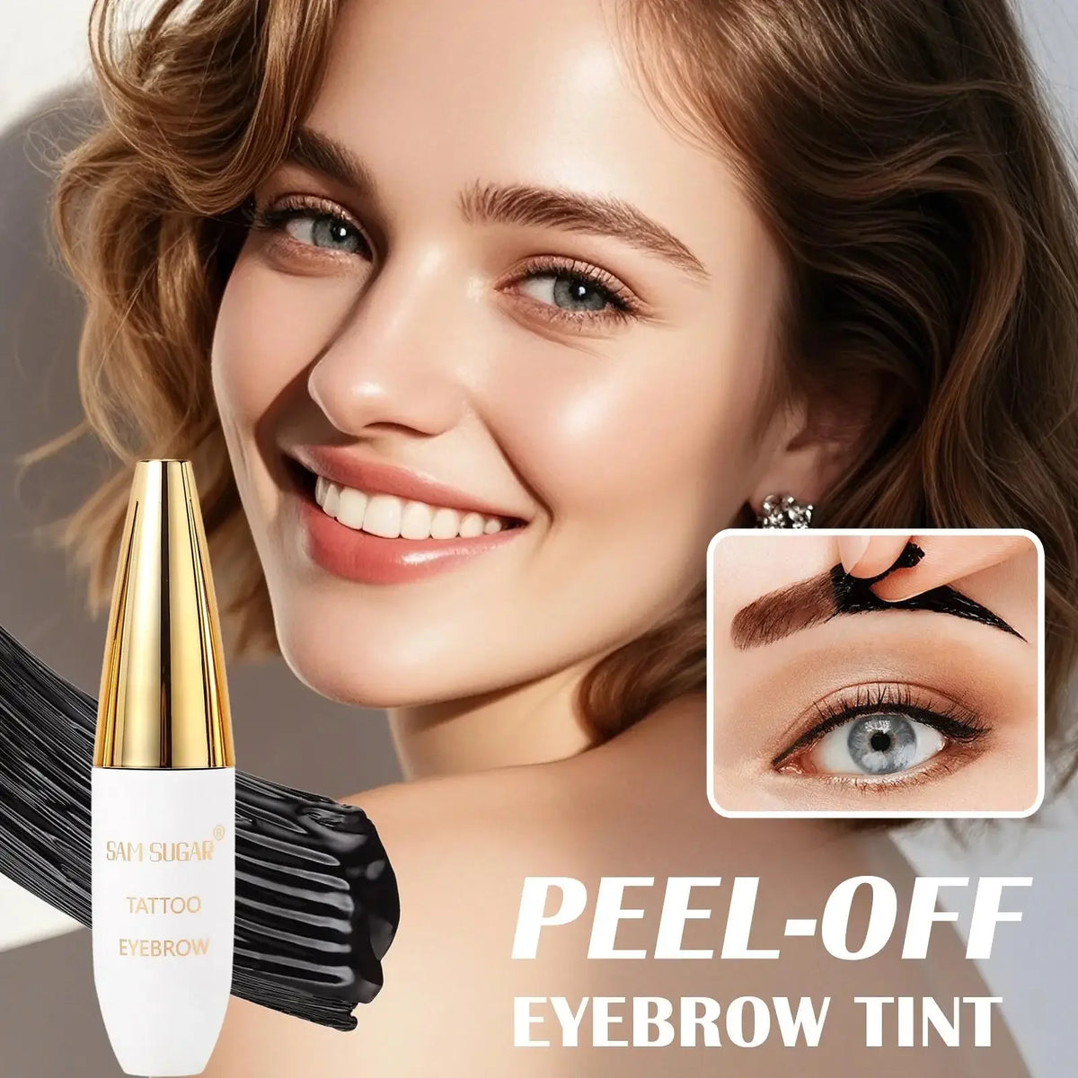 SAM SUGAR Peel-Off Brow Tattoo Cream | Waterproof Long-Lasting Eyebrow Tint Cream PRIMED