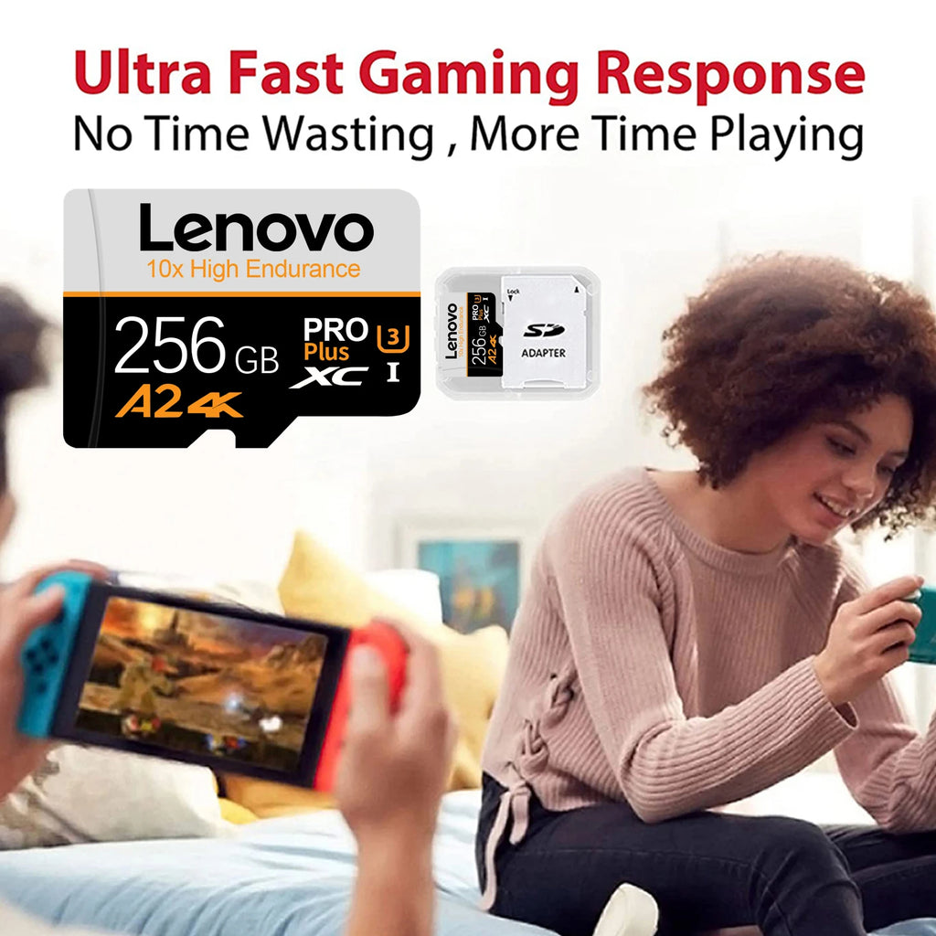 Lenovo Micro SD Card 64GB–1TB | 4K V30 U3 A2 microSDXC Micro SD Card PRIMED