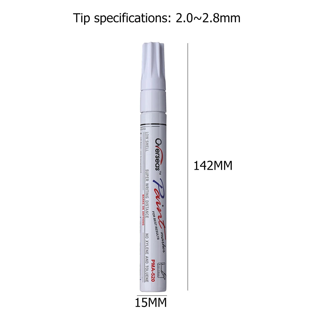 Waterproof Auto Touch Up Paint Marker Pen – 7 Colors Auto Paint Marker PRIMED White