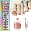 150Pcs Matte Pink Press-On False Toenails | Short Square Tips Press-On Toenails PRIMED 150Pcs Short Square