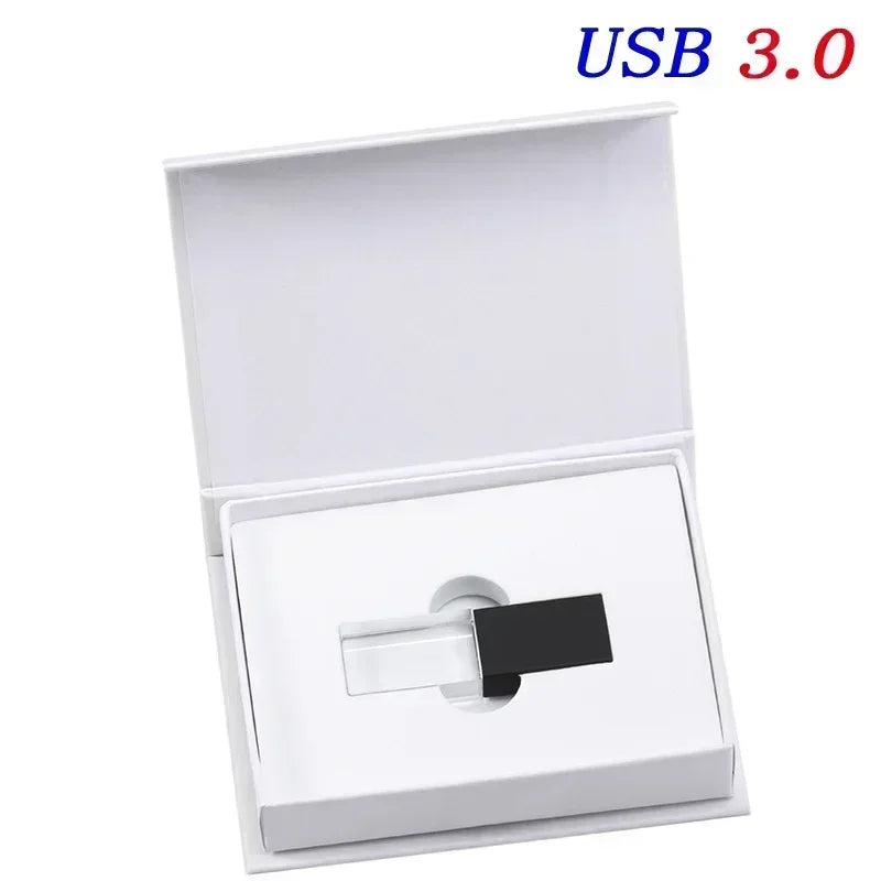 JASTER Crystal USB 3.0 Flash Drive 4GB–128GB | Custom Logo Crystal USB Flash Drive PRIMED 4GB black with box CN
