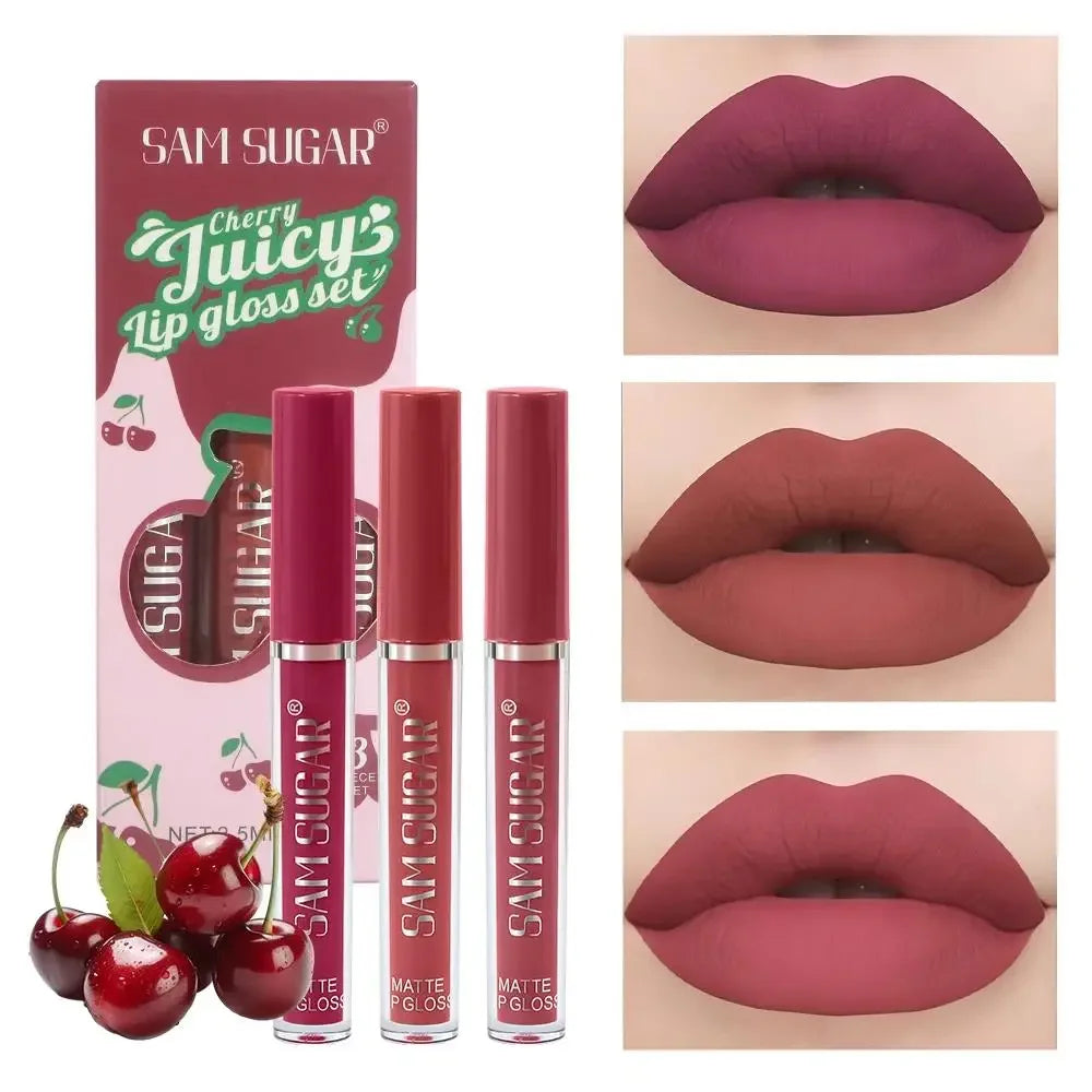 SAM SUGAR Velvet Matte Lip Gloss Set – Long Lasting Liquid Lipstick