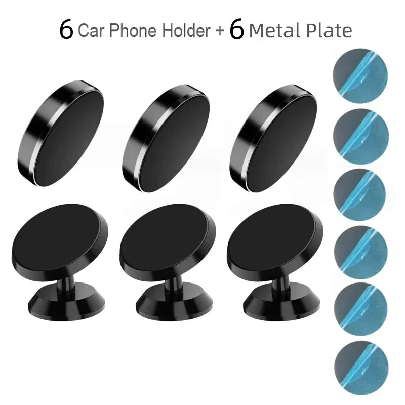 Universal Magnetic Car Phone Mount – Dashboard & Windshield Car Phone Mount PRIMED 6pcs Black Set