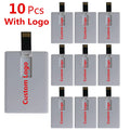 10PCS Custom Logo Credit Card USB Flash Drive 128MB–32GB Custom USB Flash Drive PRIMED Custom Logo 4GB-10pcs