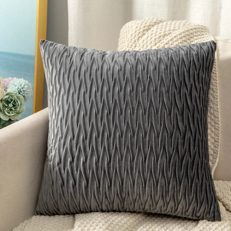Super Soft Velvet Throw Pillow Cover 45x45cm | Striped Luxury