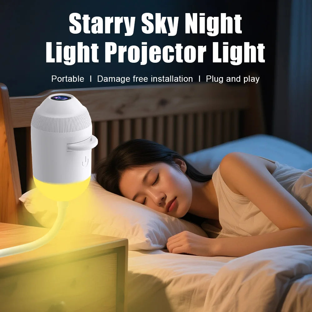 USB Galaxy Star Projector Night Light – 360° Gooseneck, 24 Films