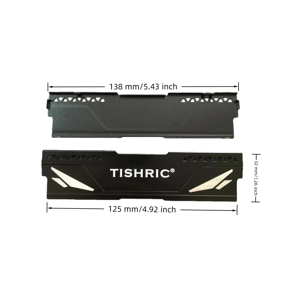 TISHRIC DDR5/DDR4/DDR3 Aluminum RAM Heatsink with Thermal Pad RAM Heatsink Cooler PRIMED