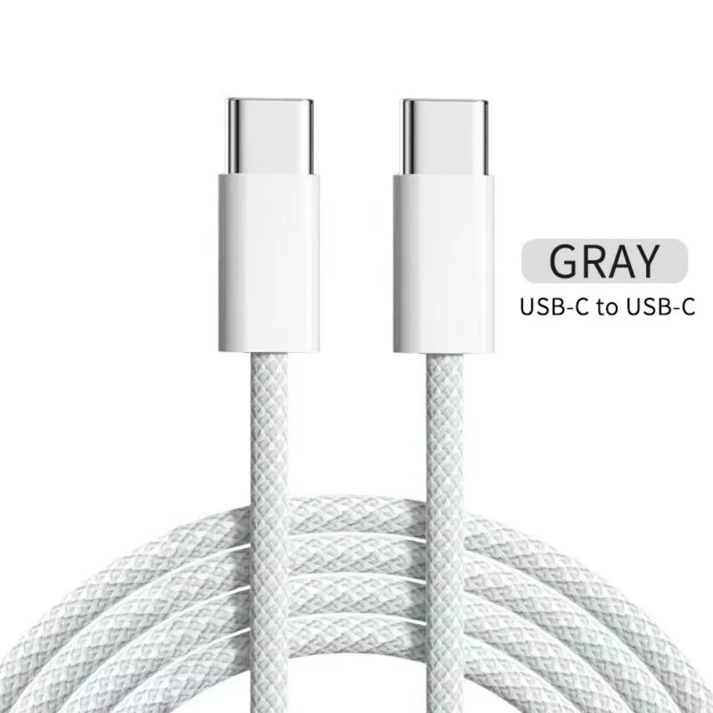 USB-C to USB-C PD 60W Fast Charging Cable 1M/1.5M/2M USB-C Charging Cable PRIMED Gray 1m