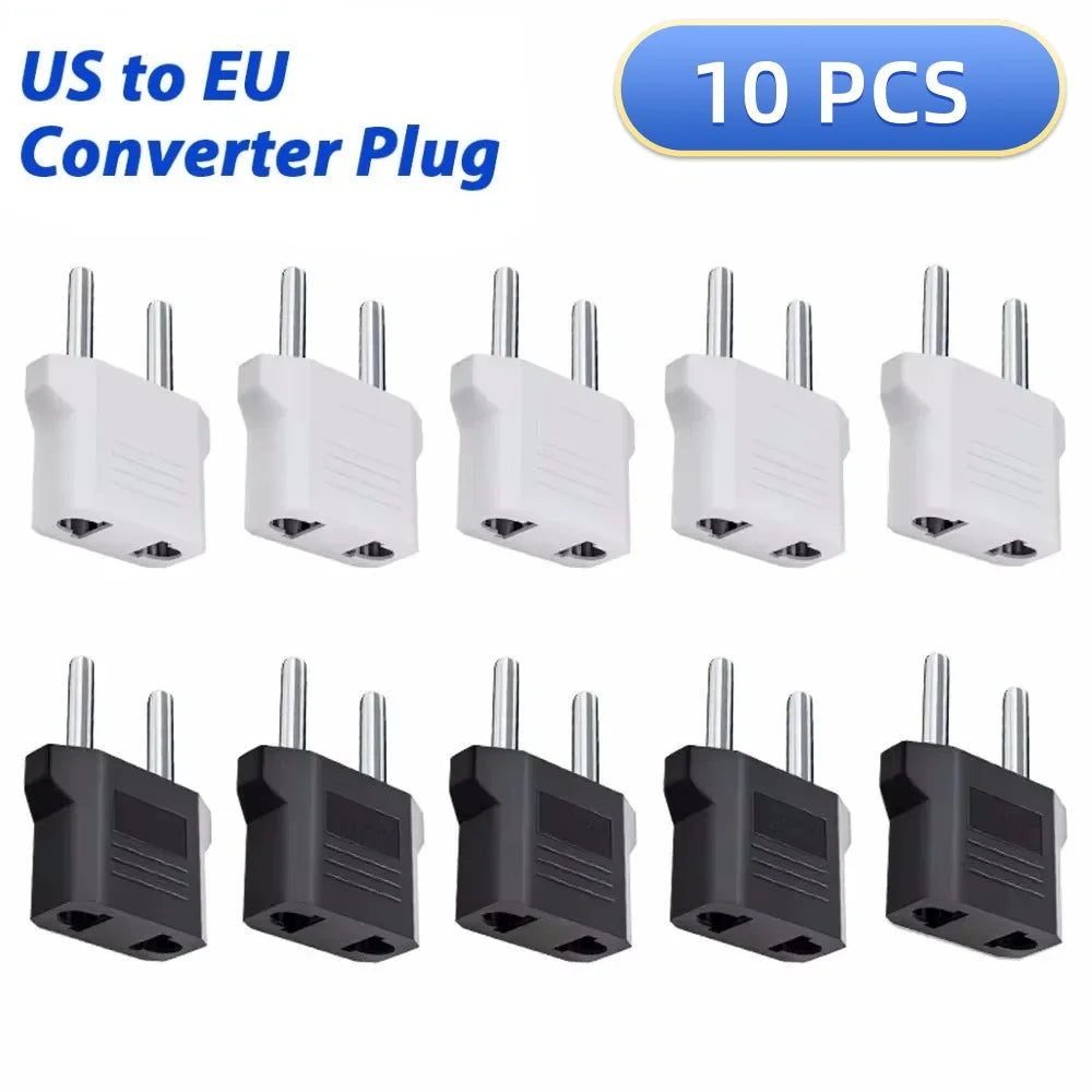 EU to US Plug Adapter Type C Travel Converter 3/5/10 Pack Travel Plug Adapter PRIMED