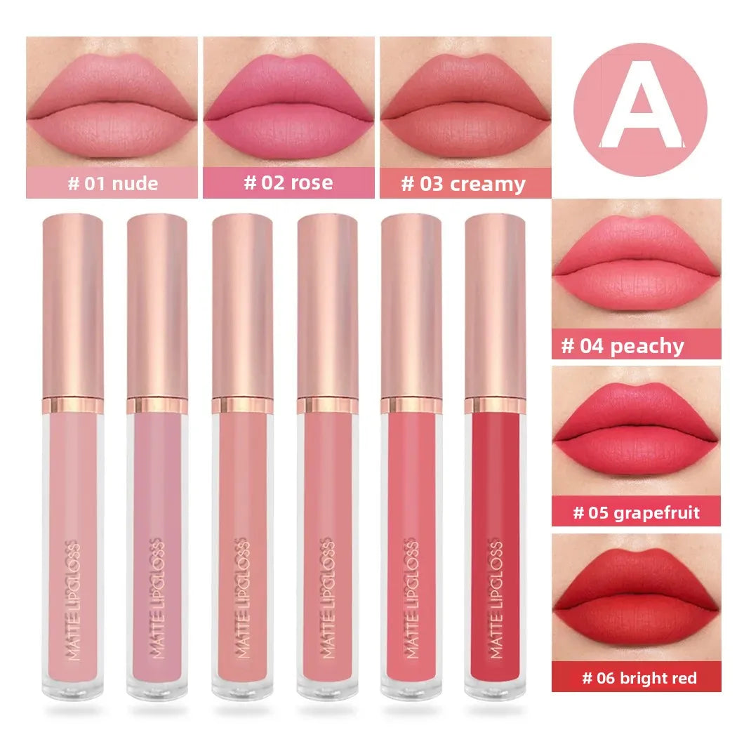 Mirsist 6-Color Matte Liquid Lipstick Set – Waterproof & Long-Lasting