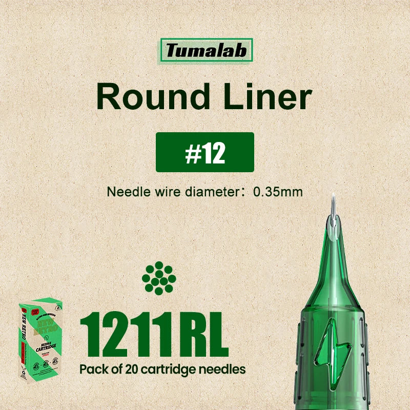 TUMAlab Tattoo Cartridge Needles 20PCS – Stainless Steel
