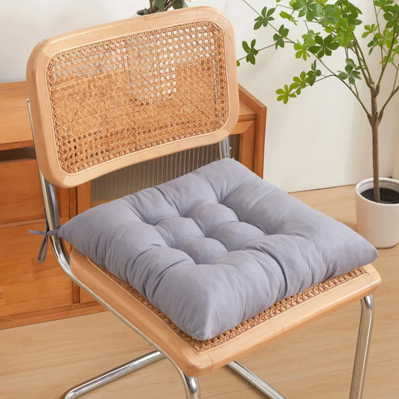 LMETJMA Thick Chair Pad Cushion with Ties – Dining & Floor Chair Pad Cushion PRIMED Grey 40x40cm