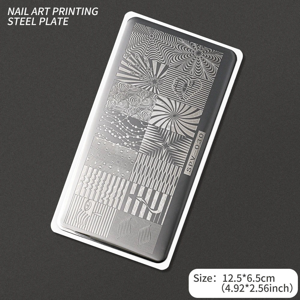 Nail Art Stamping Plate – Waves, Florals & Animal Designs Nail Stamping Plate PRIMED