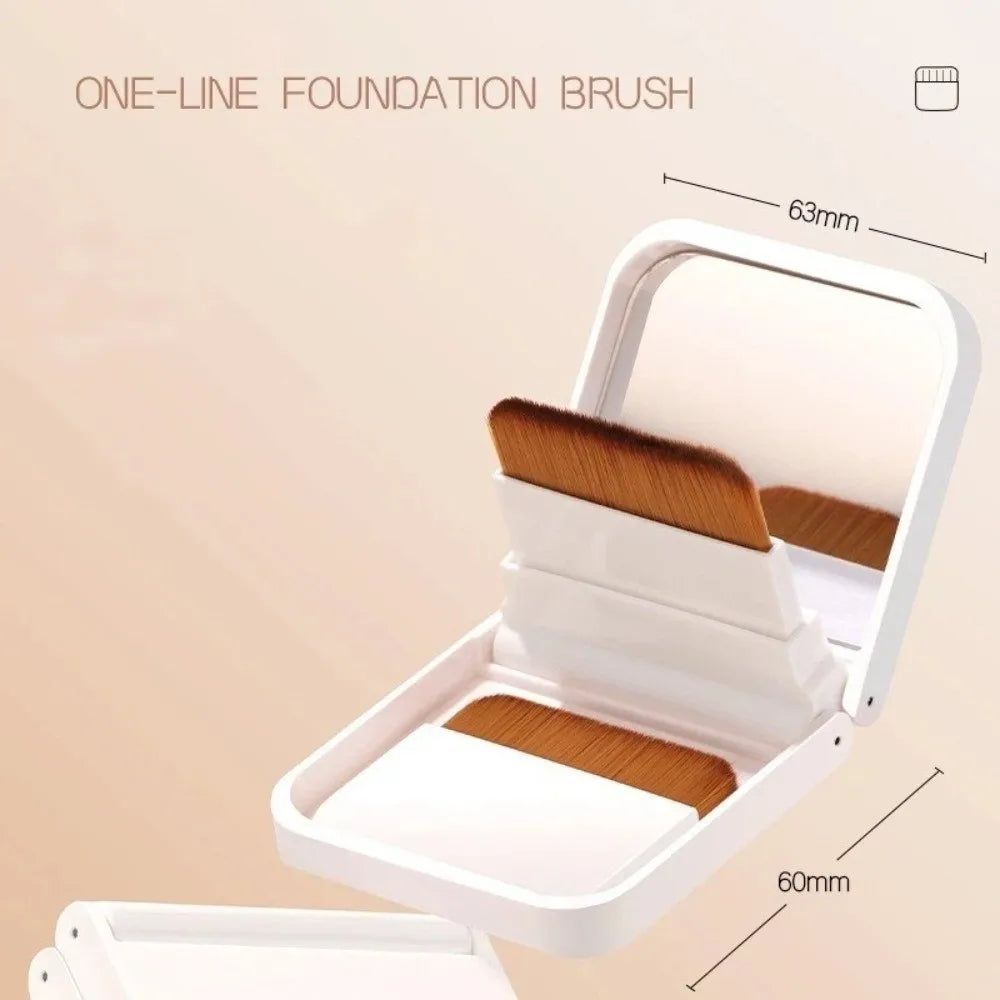 Foldable Compact Foundation Brush with Mirror – Ultra-Thin