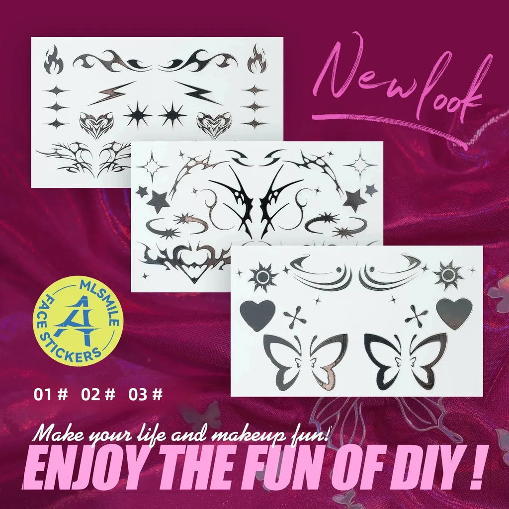 MLSMILE 3D Laser Face Tattoo Stickers | Eye Makeup Beauty