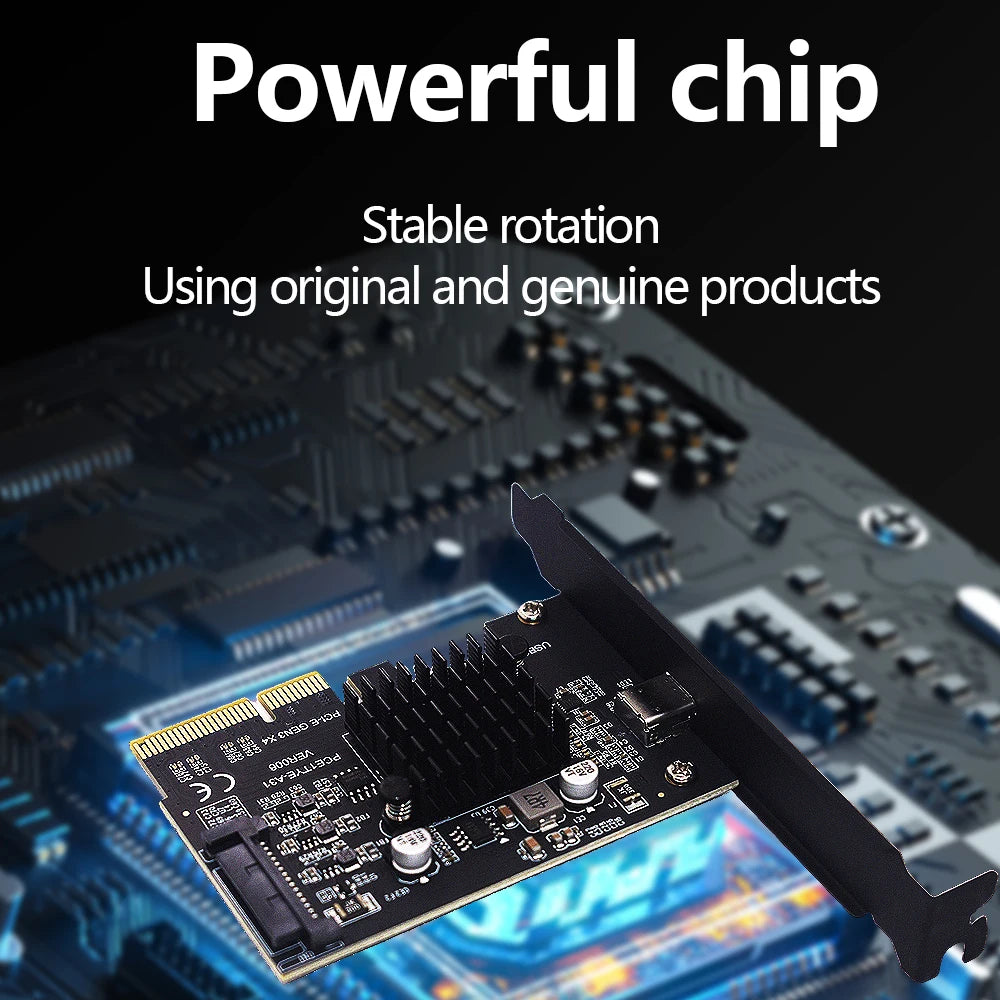 TISHRIC PCIe to USB 3.2 Gen2 Type-C Expansion Card 20Gbps PCIe Expansion Card PRIMED