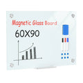 Magnetic Glass Whiteboard Frameless Dry Erase Board + Markers Glass Whiteboard PRIMED United States 60x90cm