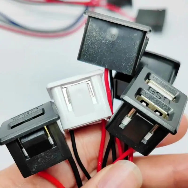 Dual USB-A + Type-C Embedded Charging Socket with 7cm Cable