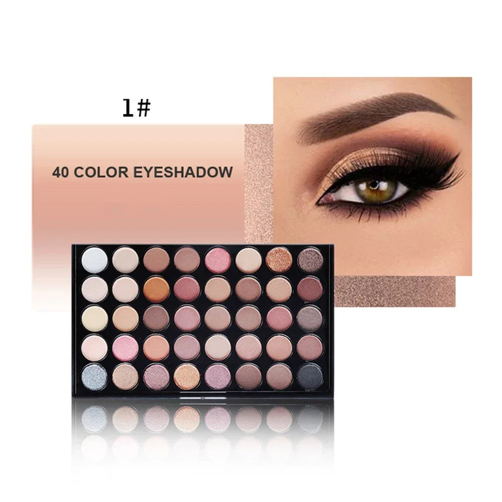 40-Color Eyeshadow Palette – Matte, Glitter & Shimmer Nudes Eyeshadow Palette PRIMED 1