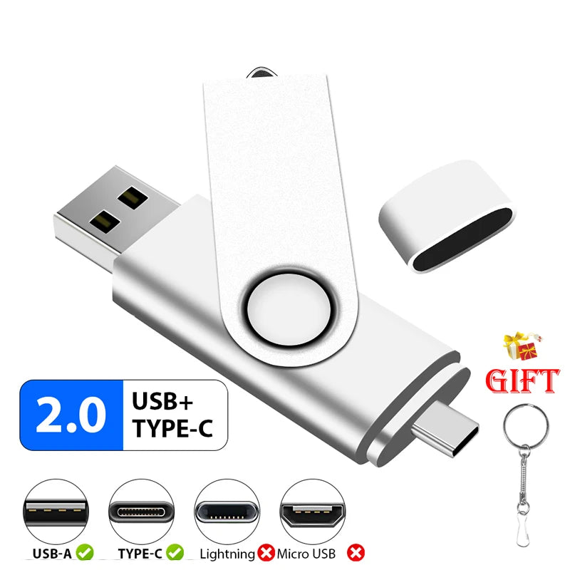 JASTER Custom Logo Metal USB Flash Drive 2.0 | 128MB–128GB USB Flash Drive PRIMED 1GB White China Mainland