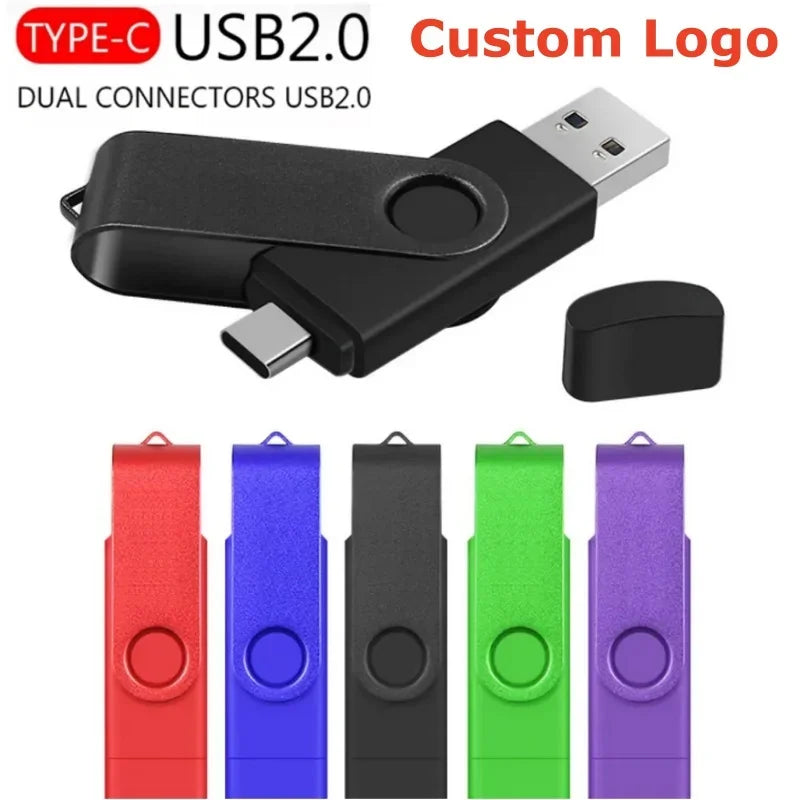 100-Pack Custom Logo Type-C USB Flash Drives | 16GB–128GB USB Flash Drive PRIMED