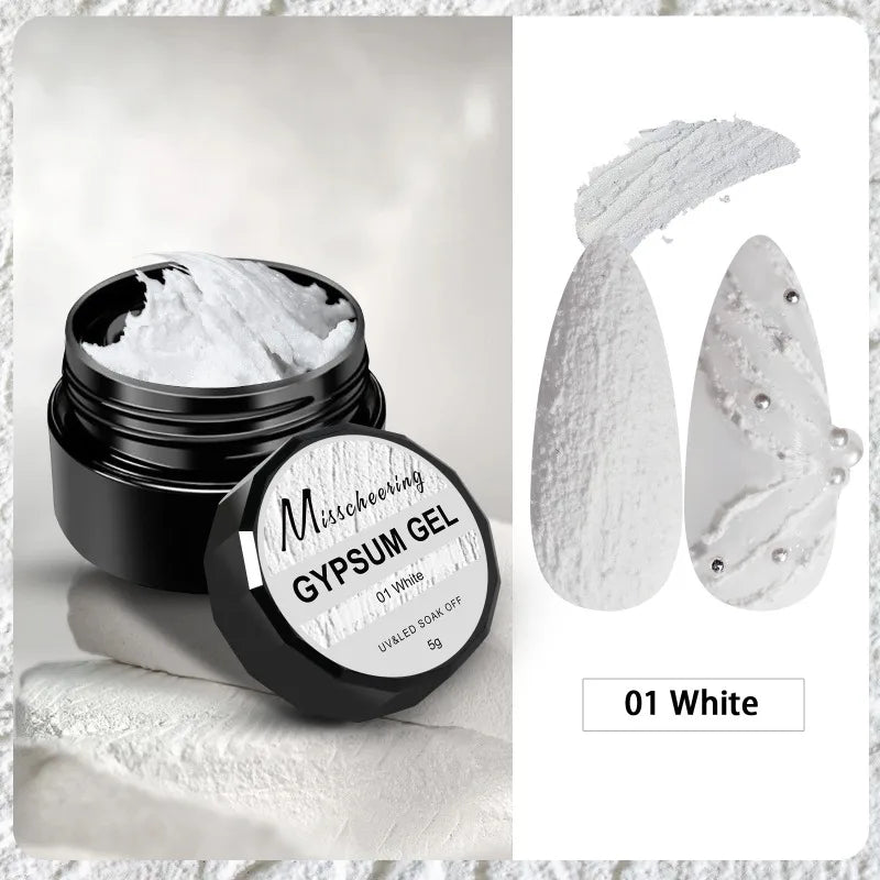 3D Gypsum Plaster Nail Gel – No-Wipe UV/LED Sculpture Modeling Nail Sculpture Gel PRIMED 01