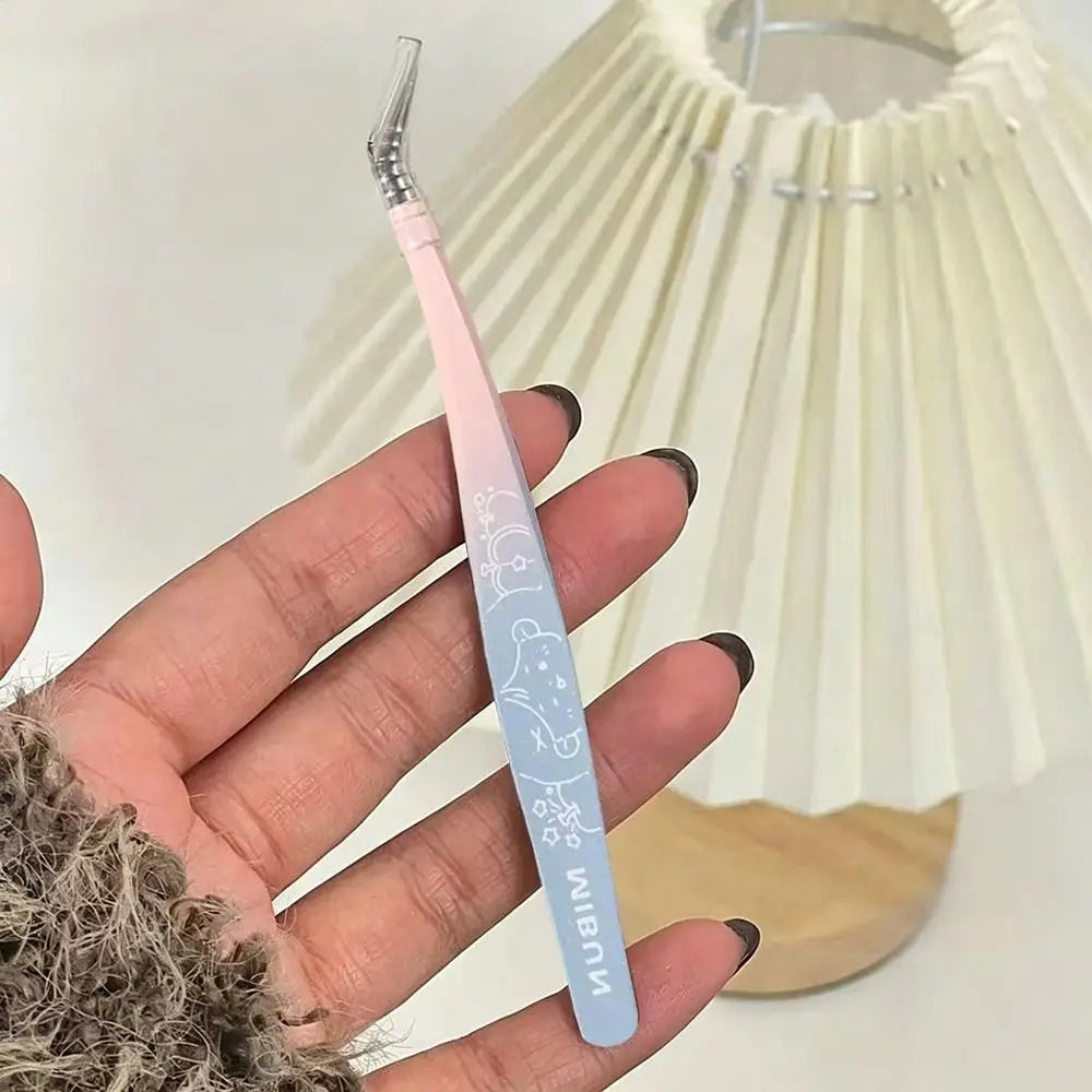 Anti-Static Curved Eyelash Extension Tweezers | Cartoon Design Eyelash Tweezers PRIMED