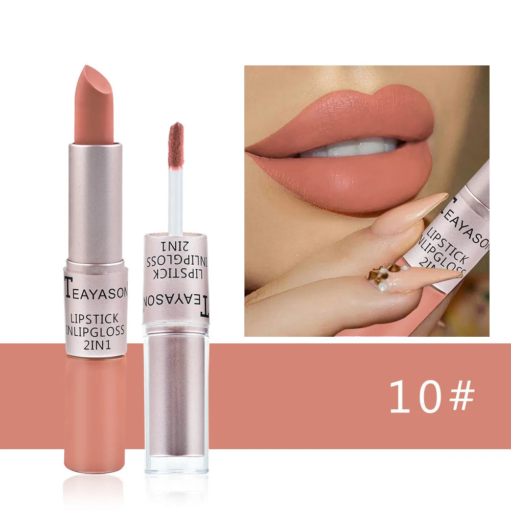 TEAYASON 2-in-1 Matte Liquid Lipstick & Lip Gloss – 12 Colors