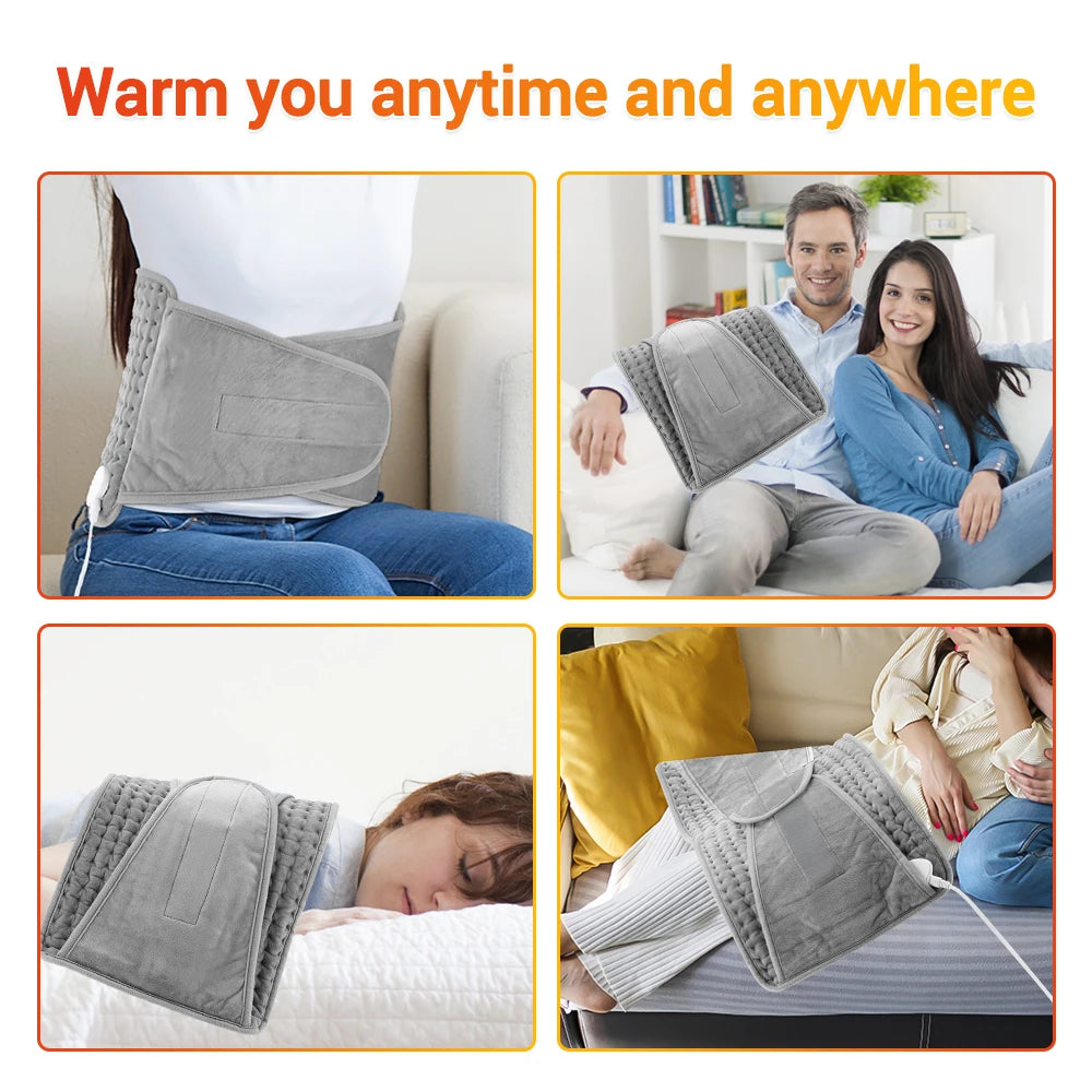 Electric Heating Pad Waist Belt – 9 Levels, Micro Plush 75W Electric Heating Pad PRIMED